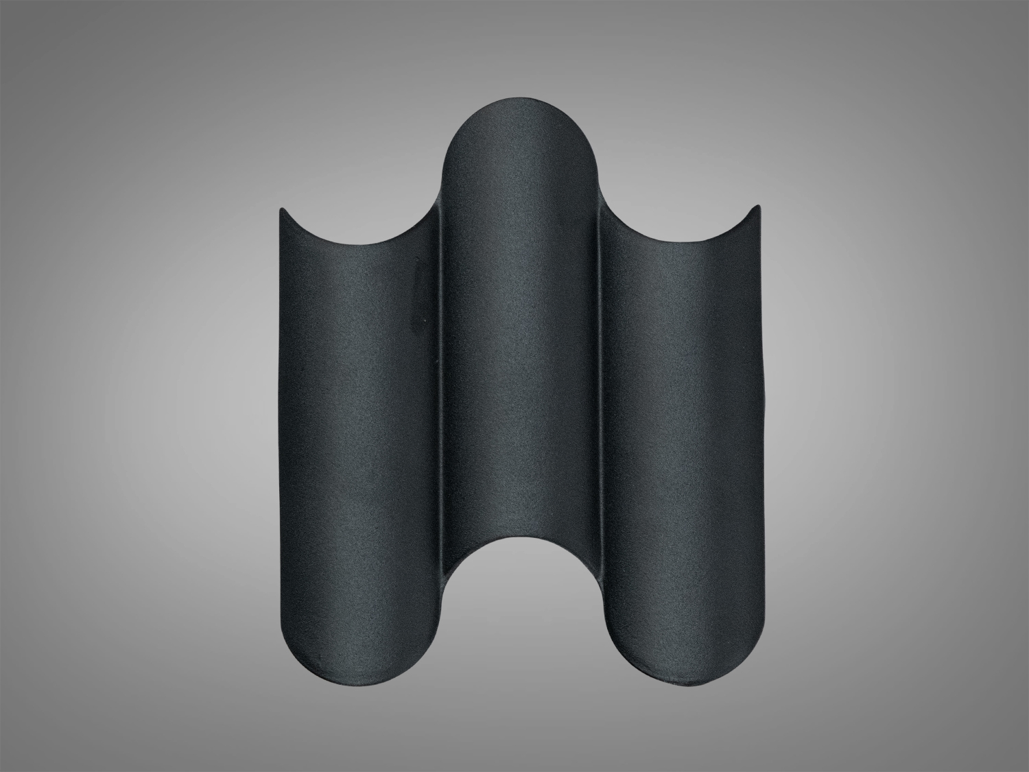 Металевий корпус світильника з хвилястим дизайном, чорний колір, підходить для монтажу на стіну в сучасних приміщеннях.