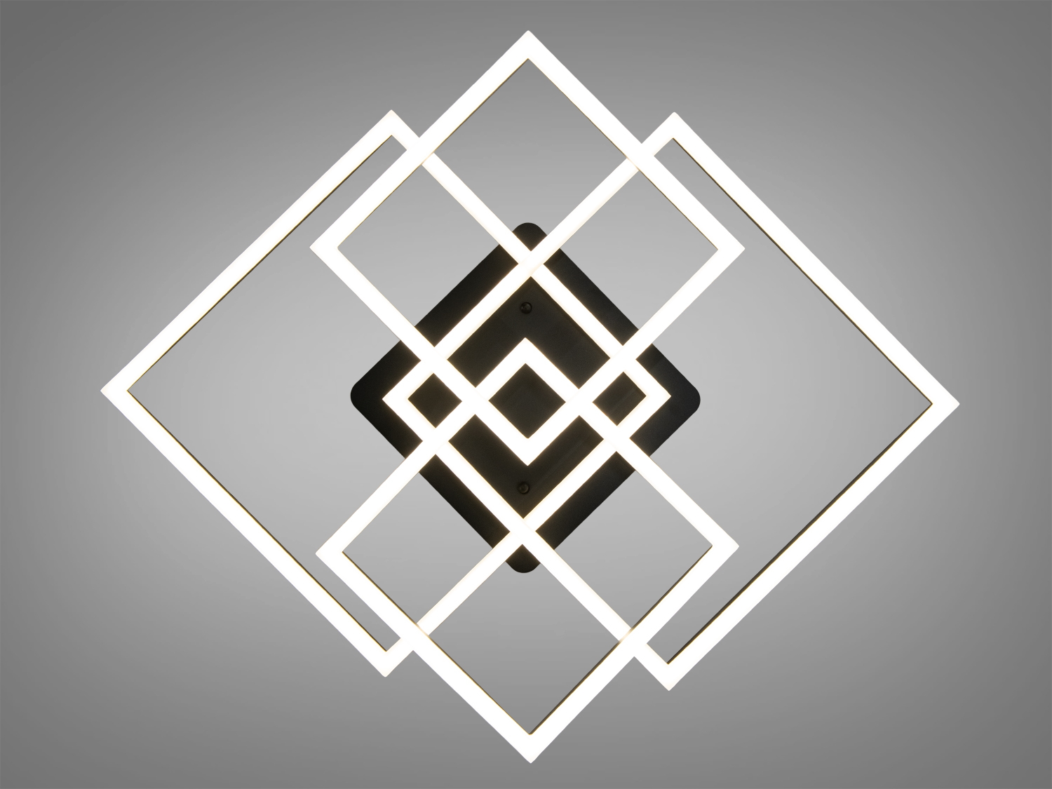 Стельовий світильник з трьома квадратними рамками, що створюють геометричний візерунок. Ідеальний для мінімалістичного дизайну.