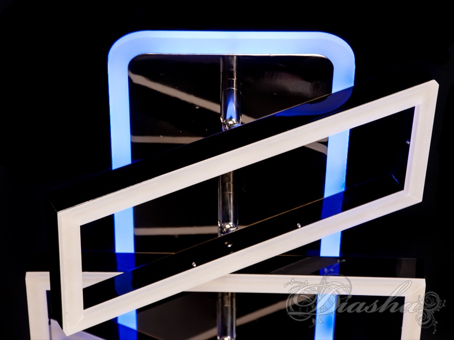 Стельова люстра з диммером і LED підсвічуванням, колір чорний хром, 100W