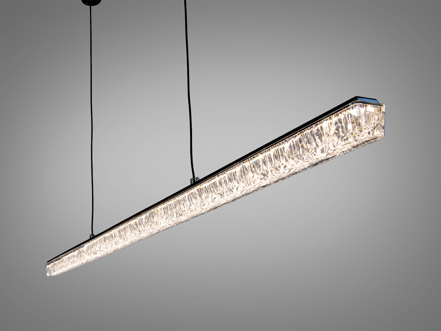 Підвісний світильник з кришталевим ефектом, що створює яскраве біле світло. Ідеально для офісних приміщень.