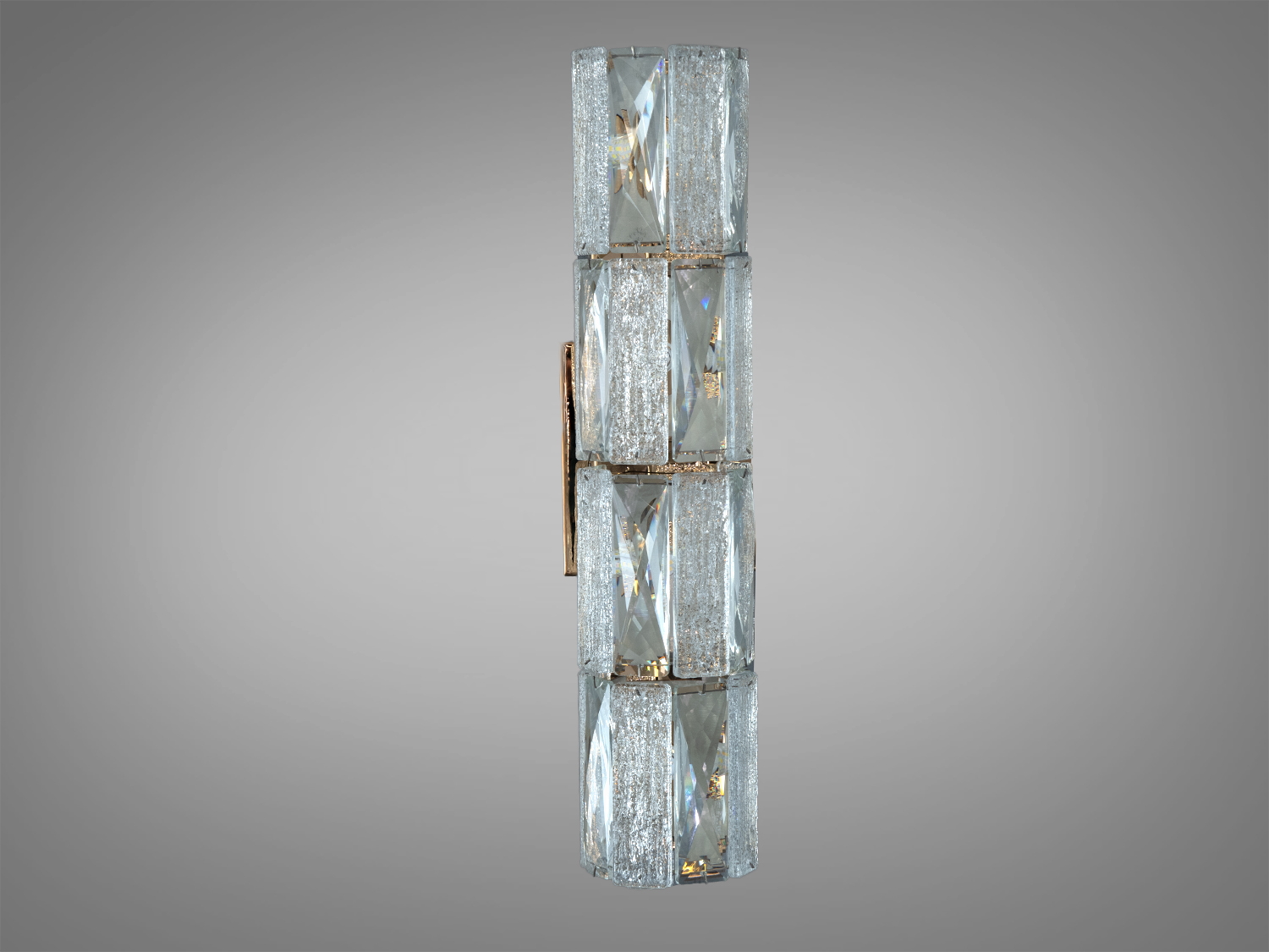 Настінне бра кришталеве золото 4xG4 вертикаль