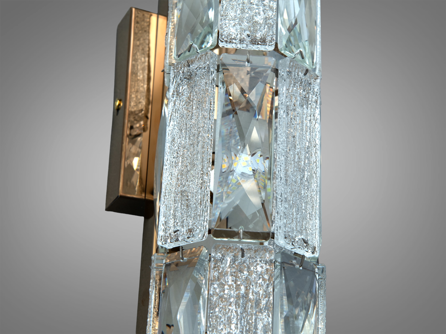 Настінне бра кришталеве золото 4xG4 вертикаль