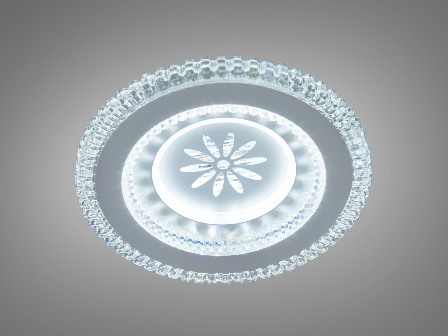 Сірий LED стельовий світильник 34Вт з регулюванням кольору (теплий/нейтральний/холодніший) через звичайний вимикач. Без пульта. Підходить для кімнат до 6 м².