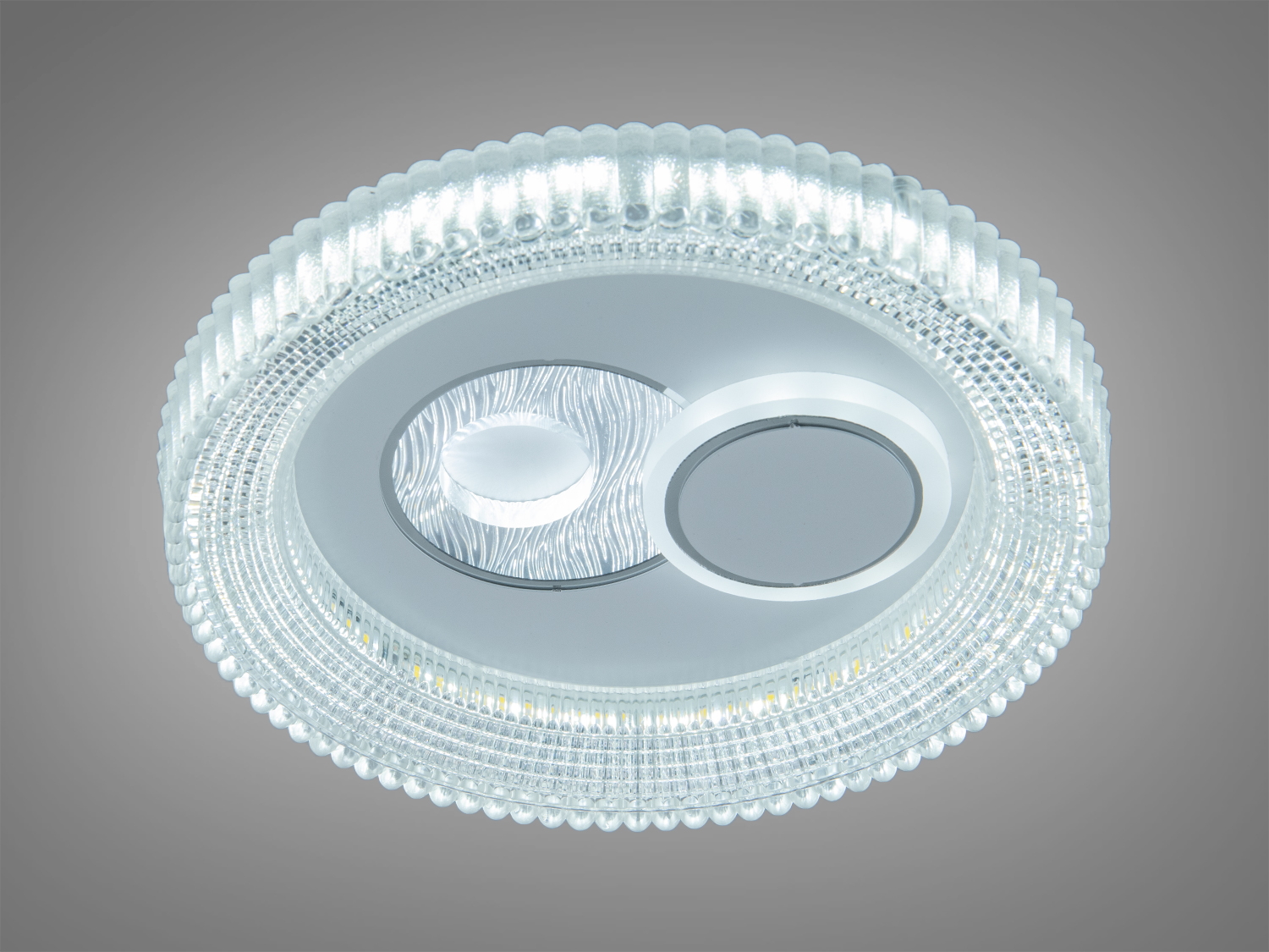 Круглий LED світильник-таблетка Diasha, білий, 27 Вт. Накладний монтаж, керування настінним вимикачем, рекомендовано для кімнат до ~5 м².