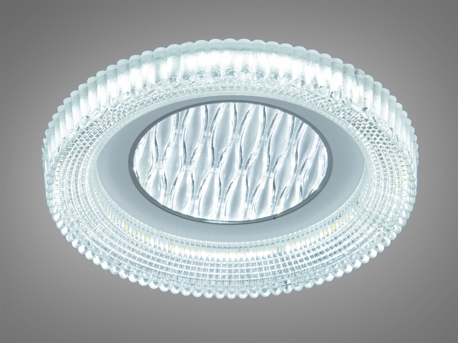 Сірий LED стельовий світильник 34Вт з регулюванням кольору (теплий/нейтральний/холодніший) через звичайний вимикач. Без пульта. Підходить для кімнат до 6 м².