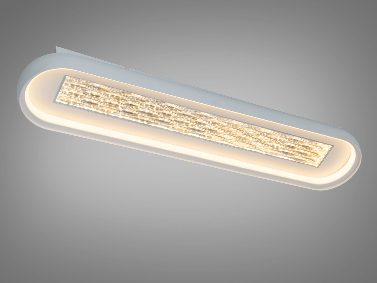 Овальний світильник з білим корпусом, тепле світло. Ідеальний для затишних інтер′єрів, стельовий монтаж.