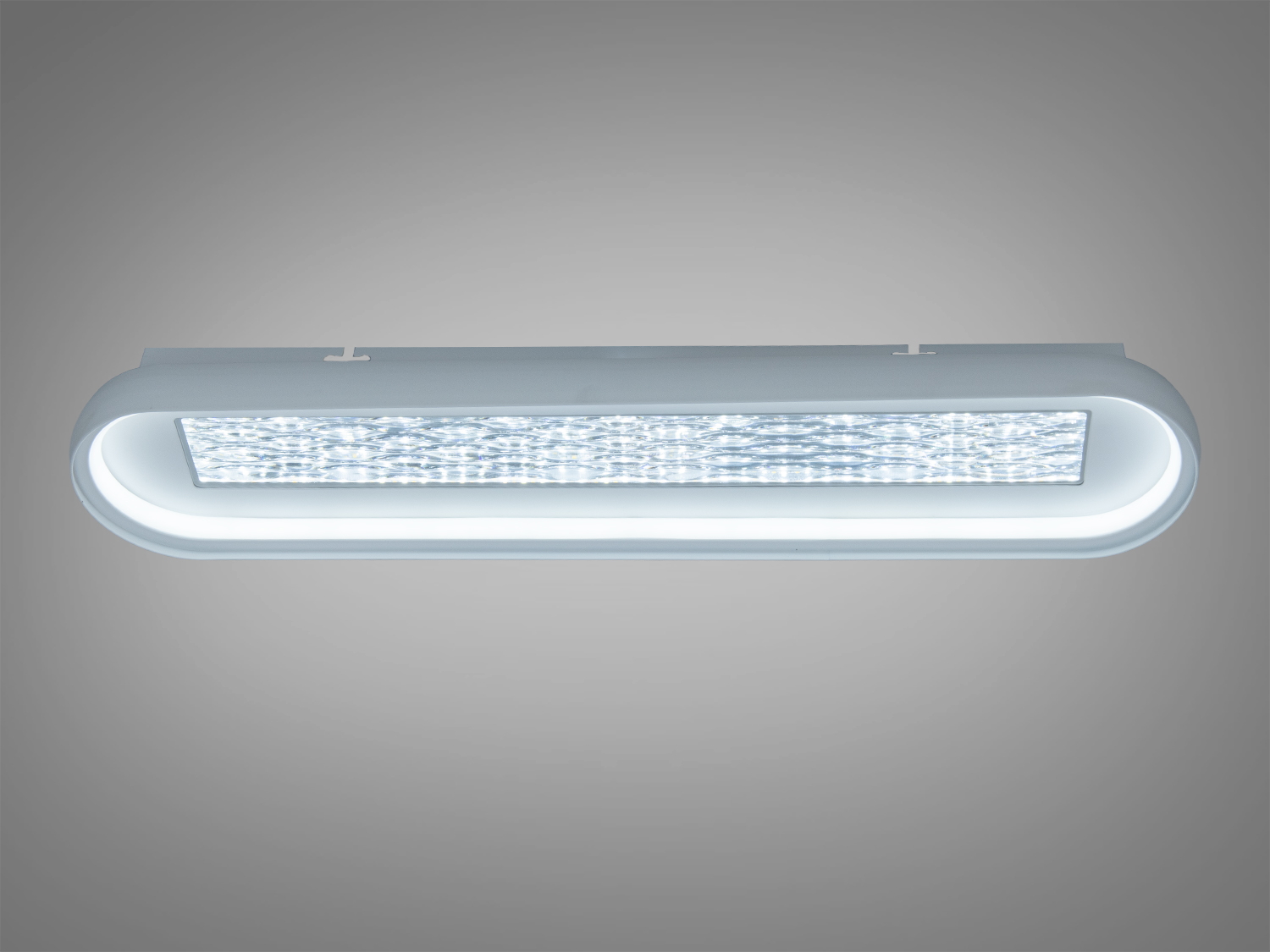 Білий овальний стельовий LED-світильник Diasha 58 Вт з акриловим розсіювачем і трьома режимами 3200К/4100К/6500К. Керування настінним вимикачем, орієнтовно на площу до 10 м².