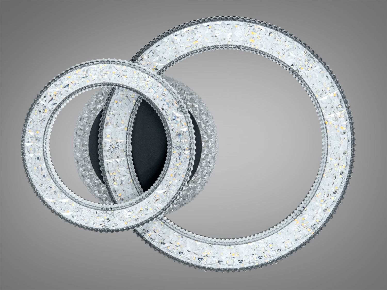 Світлодіодна люстра кільця чорна 20 Вт кришталь