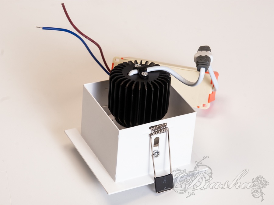 Врізний, квадратний, поворотний точковий світильник, білий