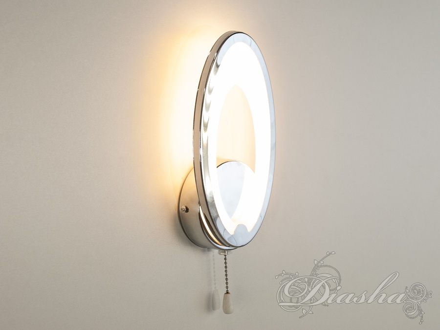 Світлодіодне бра овал, колір хром, 16W