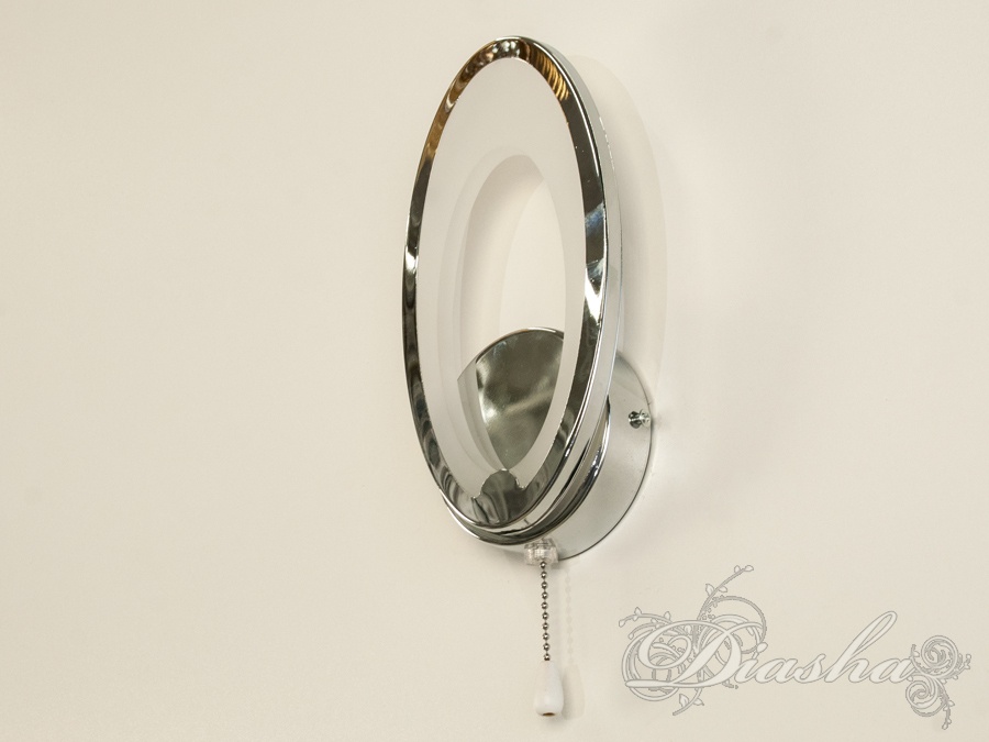 Світлодіодне бра овал, колір хром, 16W