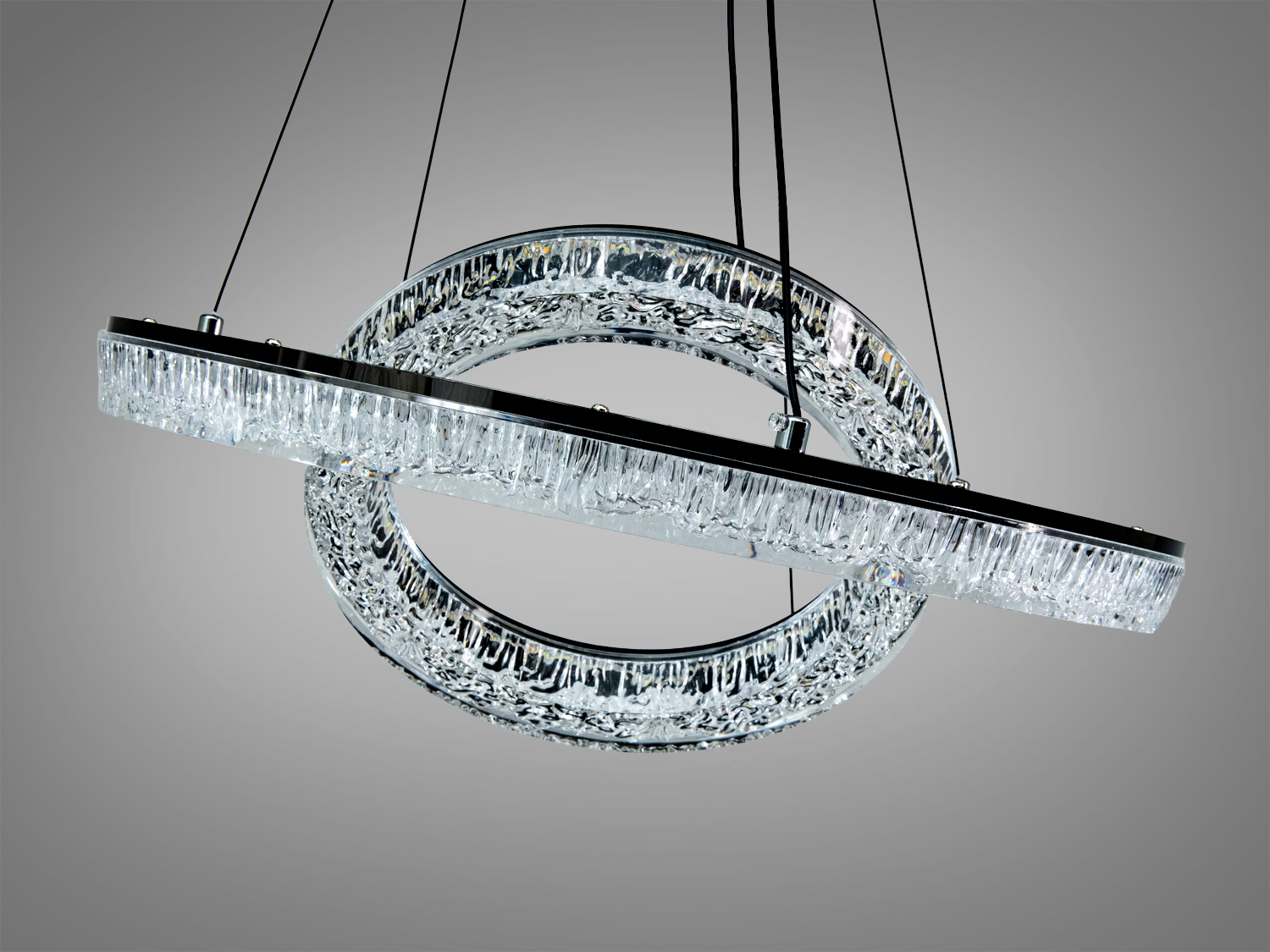 Підвісна LED люстра чорна 54W