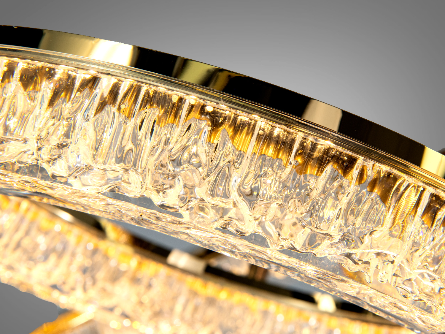 Підвісна люстра Diasha золото LED 54W 2 кільця