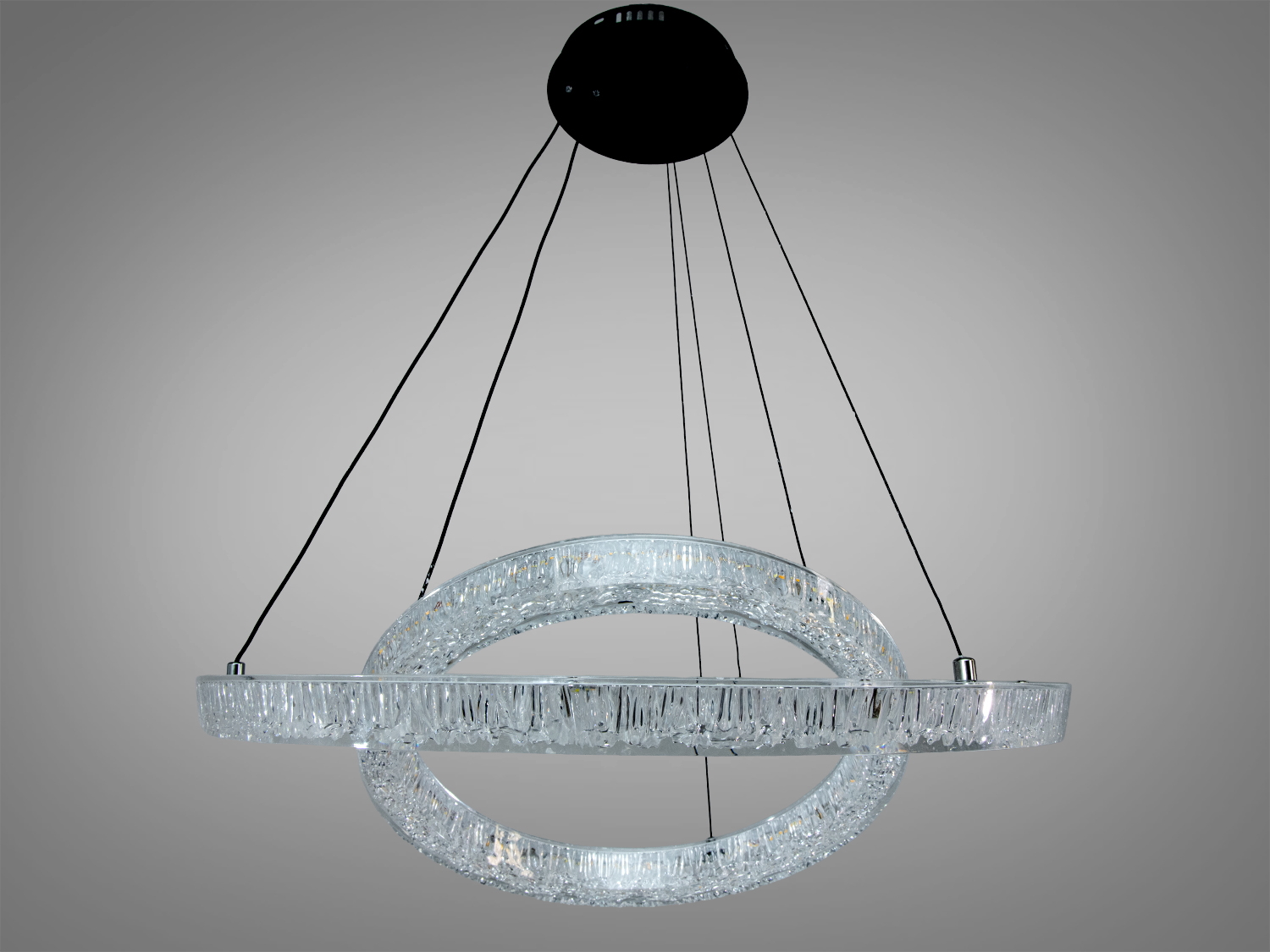 Підвісна люстра LED Diasha Dual Ring чорна 66W