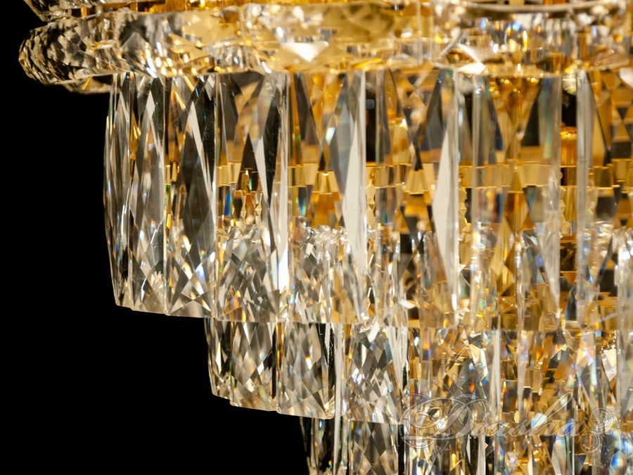 Сучасна стельова кришталева люстра на 13 ламп