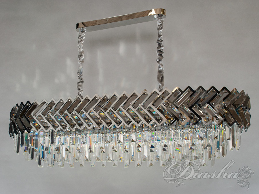 Хрустальная люстра овальной формы для гостиной