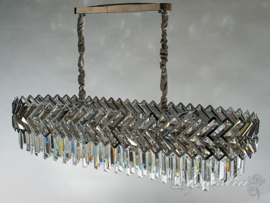 Хрустальная люстра овальной формы для гостиной