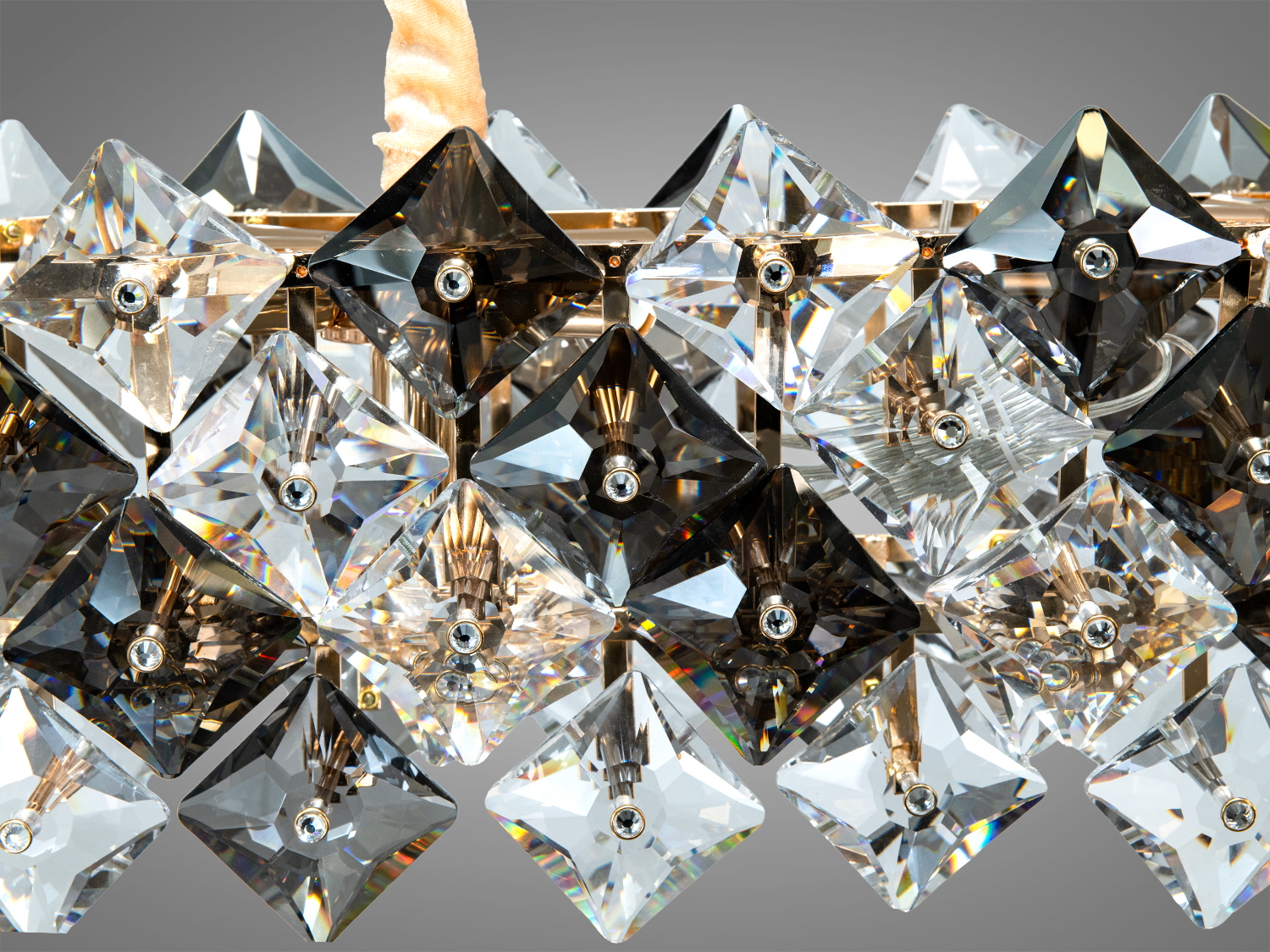 Підвісна люстра кришталева золото 10xE14