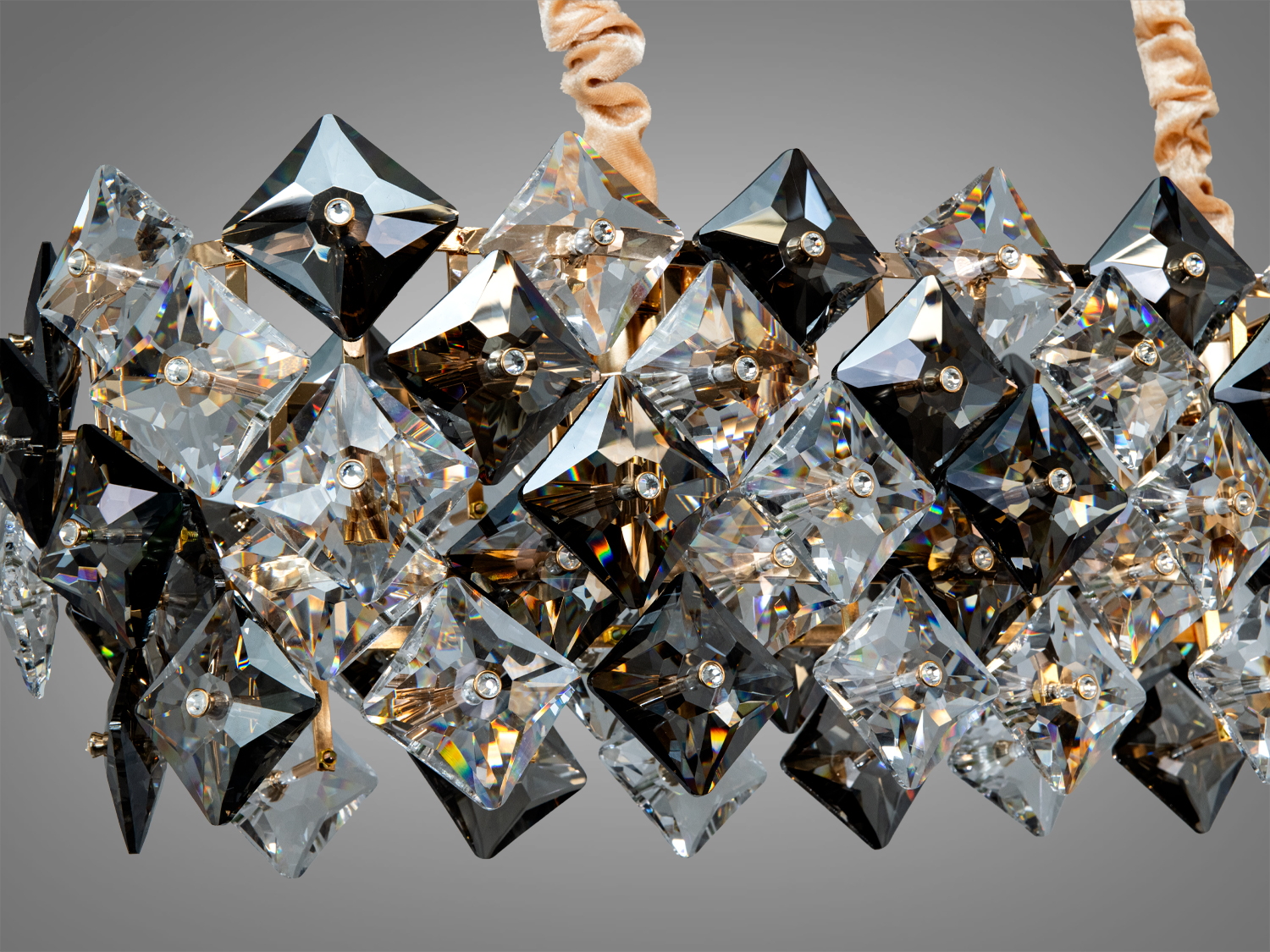 Підвісна люстра кришталева золото 10xE14