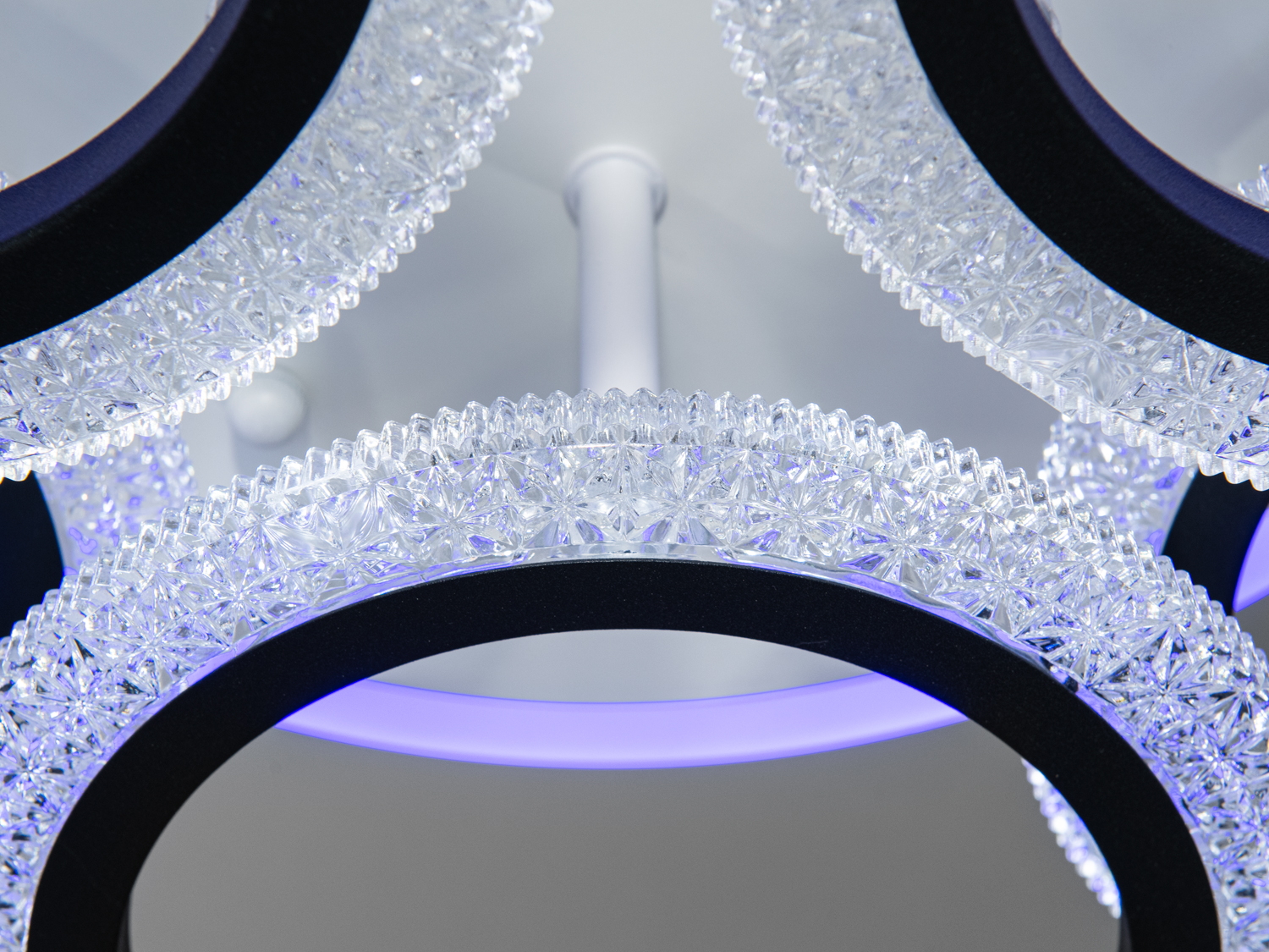Стельова led люстра кільця з пультом, диммером, підсвіткою, 75W, чорна