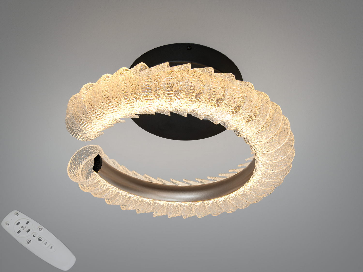 Стельова LED-люстра Diasha, 58 W, два овальні кільця, матовий хром. Пульт і димер для зручного налаштування яскравості. Підходить для кімнат до ≈10 м².