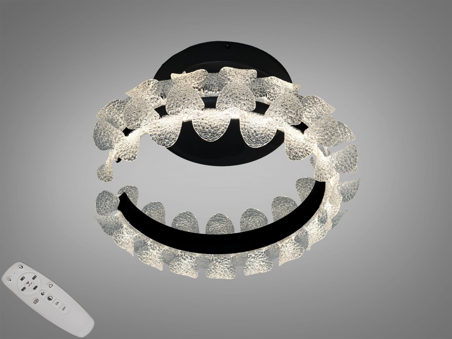 Підвісна LED люстра Diasha, шампань, 86Вт, 4675 лм. Пульт і настінний вимикач, 3 температури світла, регульована висота. Рекомендована площа 12–15 м².