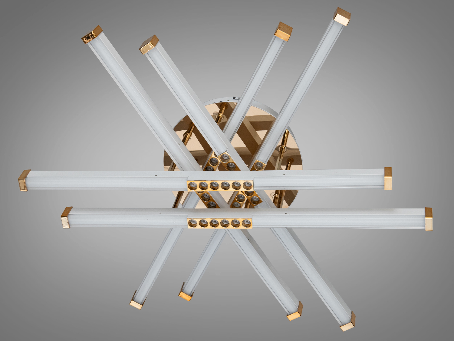 Стельова LED люстра білий золото 80Вт пульт димер