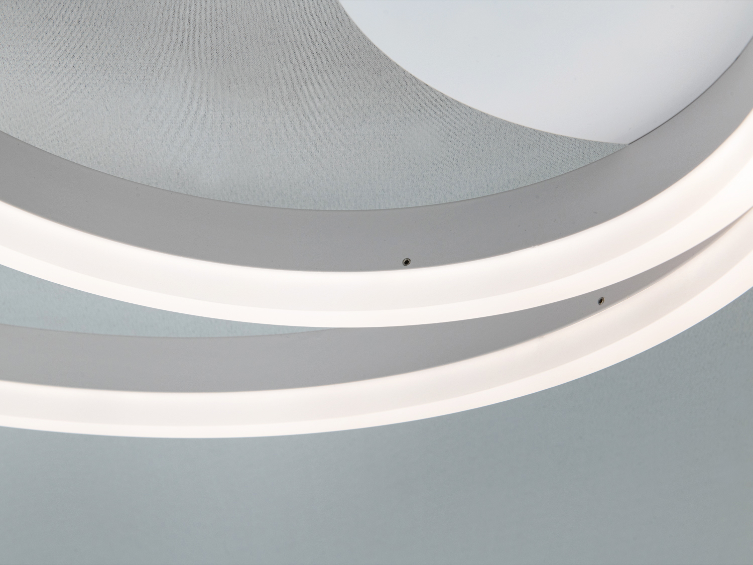 Стельова LED люстра біла 58W два кільця димер ПДУ