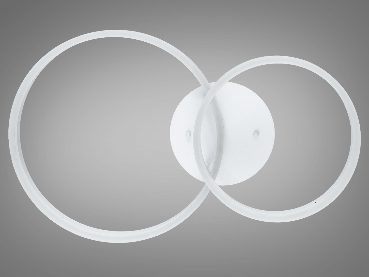 Мінімалістичний стельовий світильник з двома прозорими круглими акриловими кільцями. Підходить для будь-якого сучасного інтер′єру.