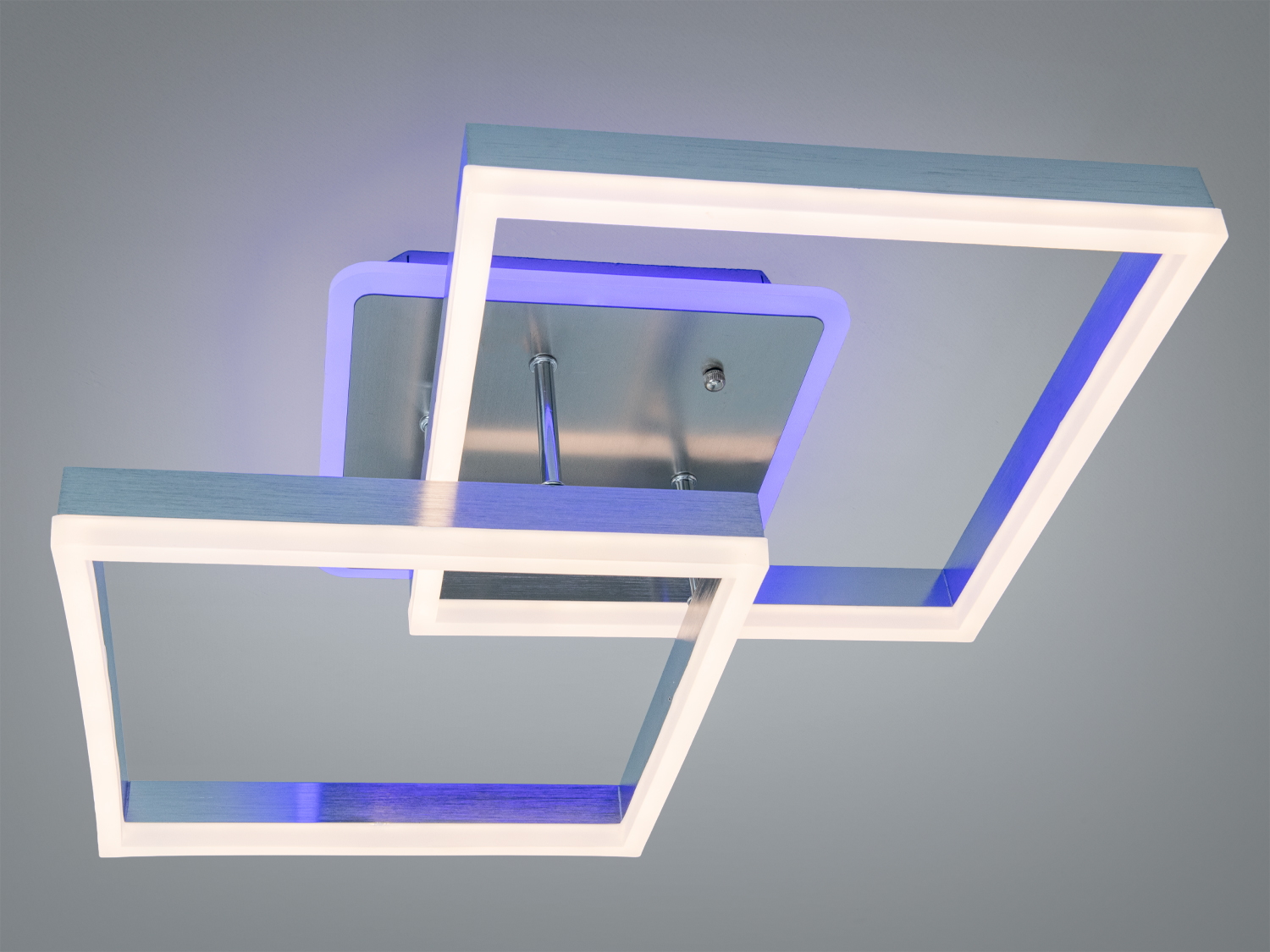 Світлодіодна стельова лампа, квадратна форма, синє підсвічування, підходить для житлових приміщень.