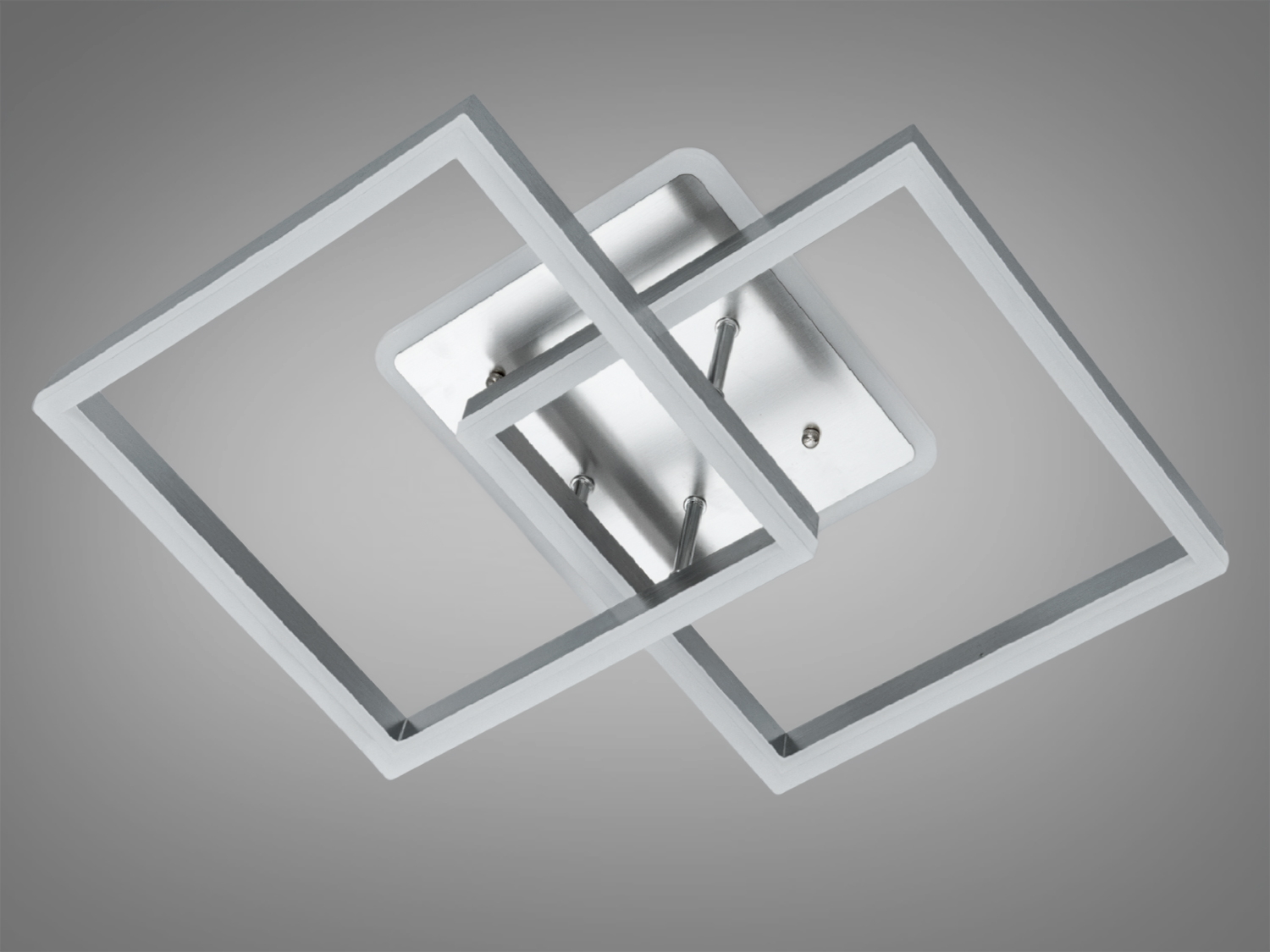 Світлодіодна люстра стельова 64 Вт матовий хром з пультом димер