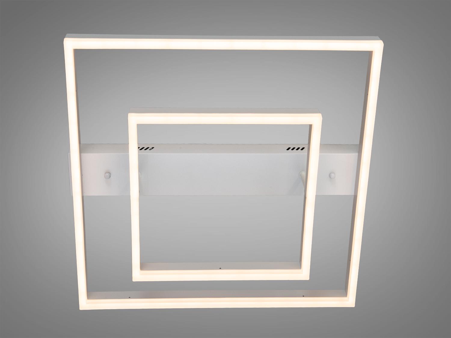 Світильник з теплим світлом, два квадратних елементи, настінний монтаж, підходить для сучасного інтер′єру.