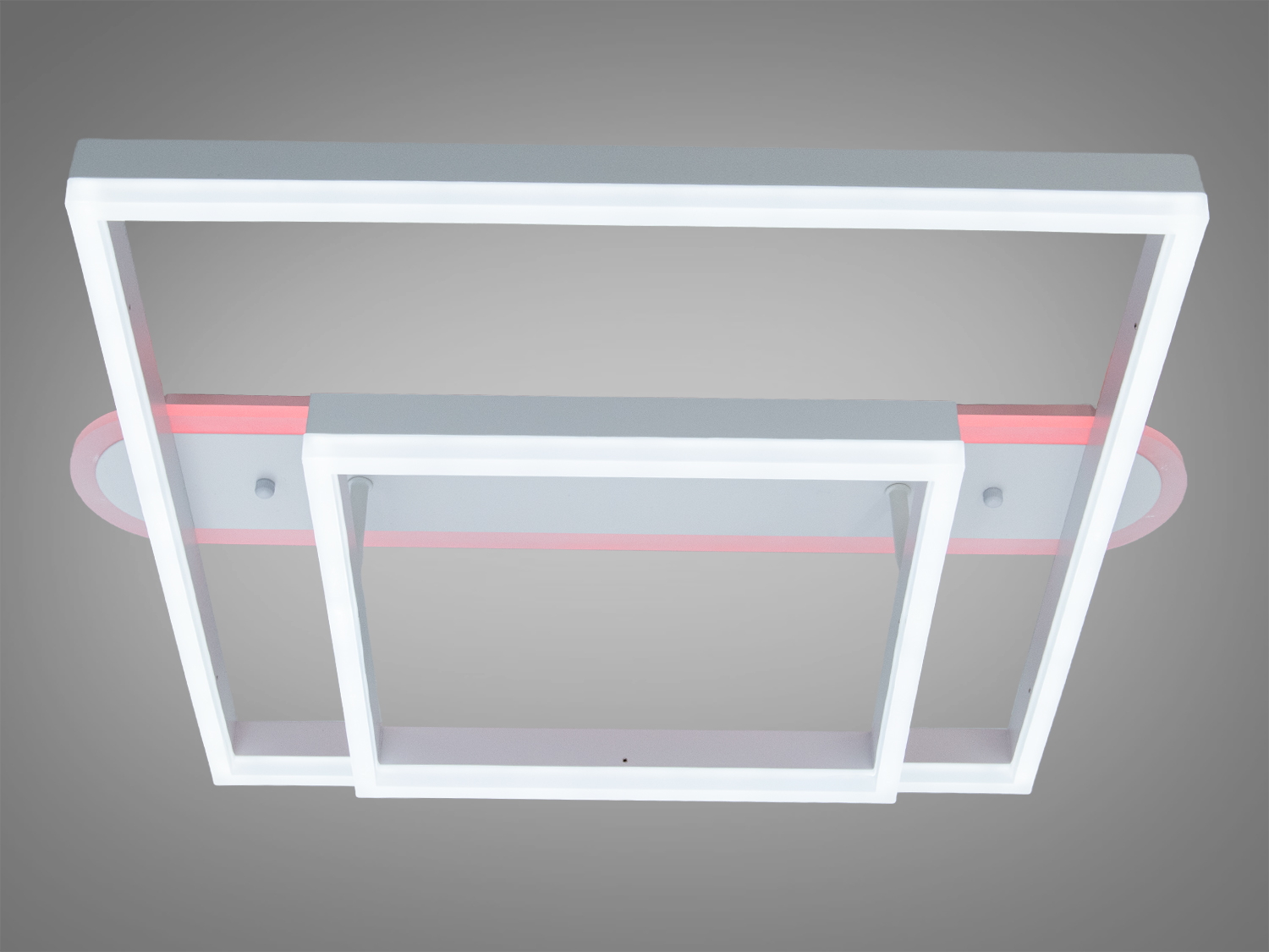 Світильник з червоним підсвічуванням, квадратна форма, настінний монтаж, підходить для сучасного інтер′єру з можливістю регулювання світла.