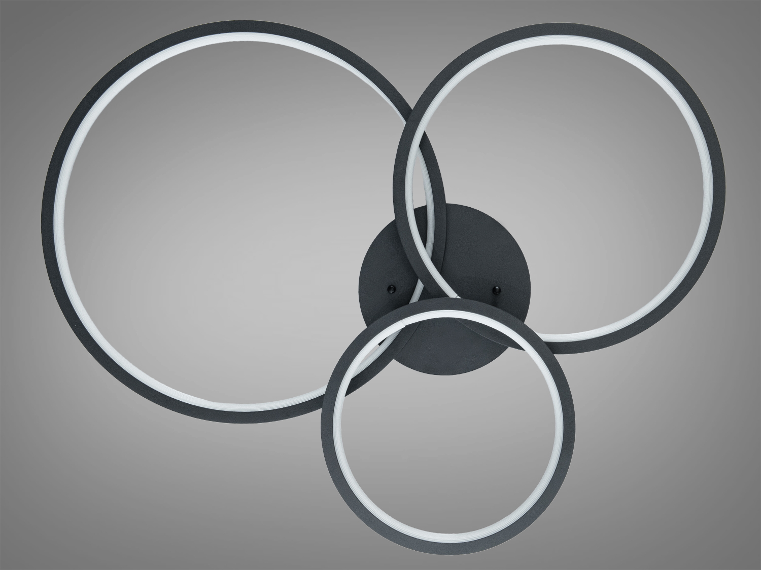 Стельова люстра кільця LED 84W чорна з пультом