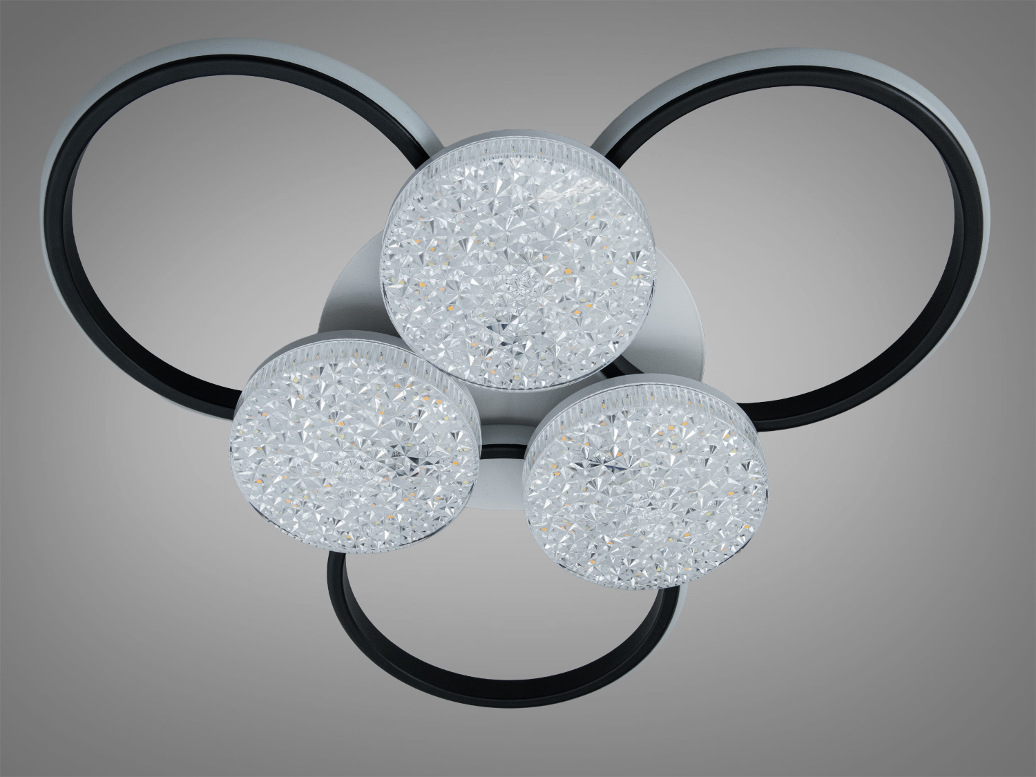 Люстра LED Diasha біло-чорна 82W пульт 3+3