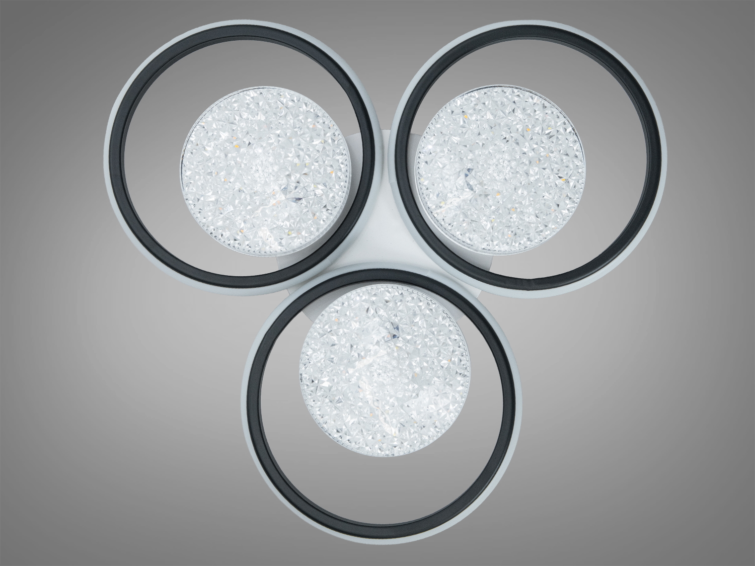 Стельова LED люстра кільця біла чорна 82Вт пульт