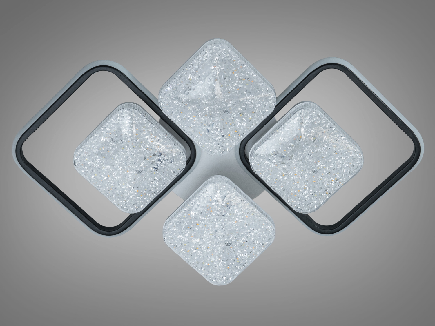 Люстра Diasha 96Вт пульт білий чорний 16м2