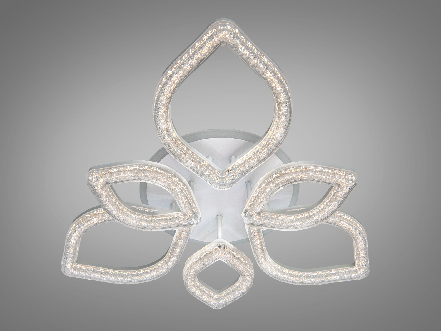 Декоративний світильник у формі квітки з прозорими текстурованими акриловими пелюстками, ідеальний для стильного оформлення.