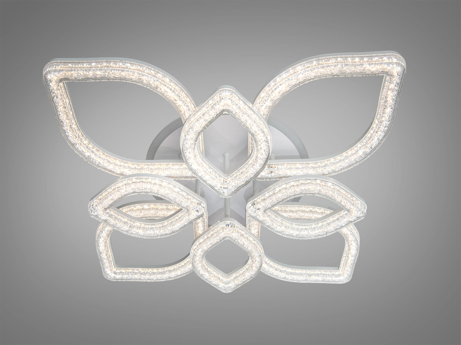 Світлодіодна люстра з пелюстками, що світяться, підходить для стельового монтажу. Використовується для освітлення сучасних приміщень.