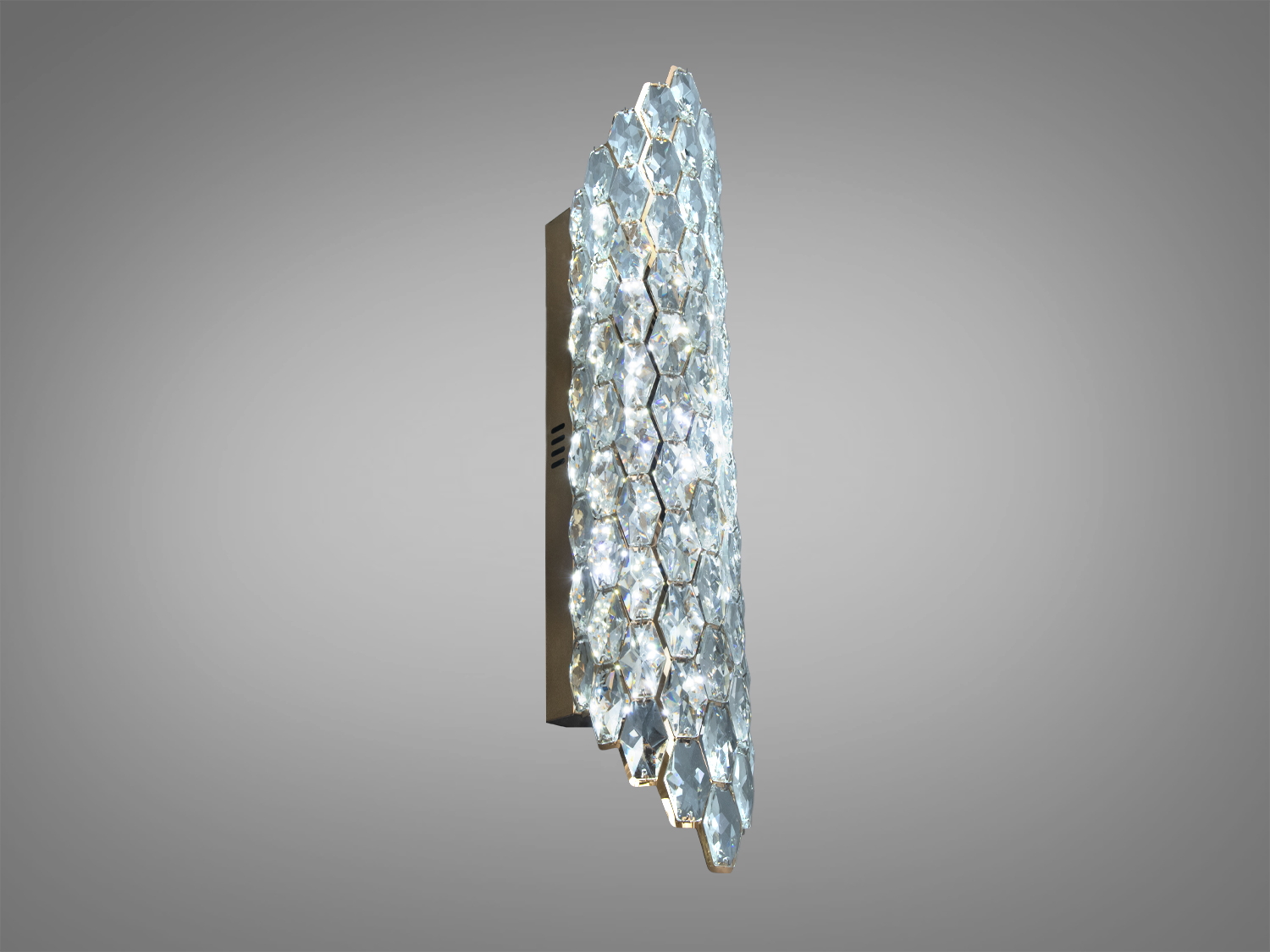 Настінний кришталевий світильник, асиметричний дизайн, підходить для вітальні.