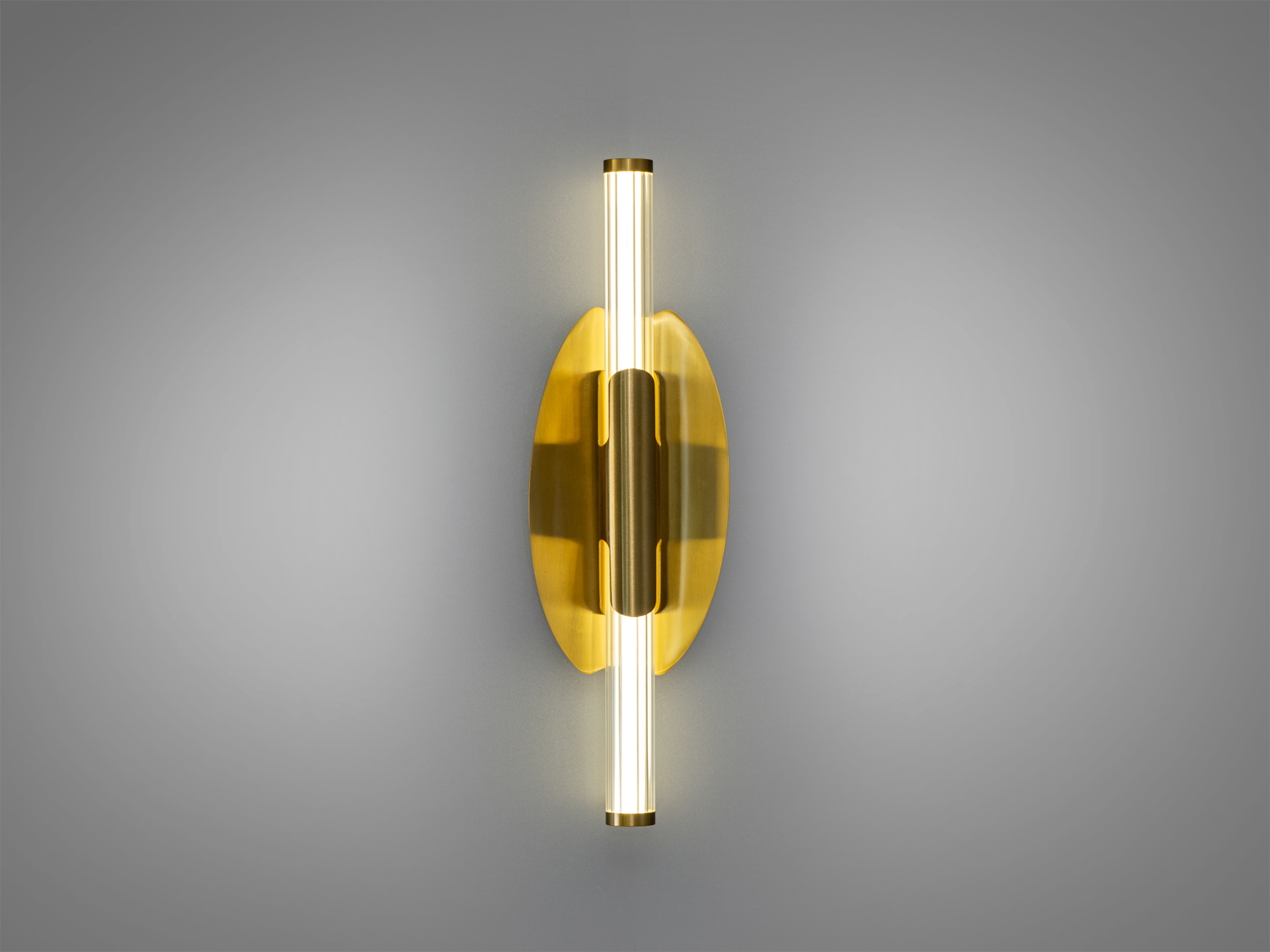 Світлодіодне бра Line у кольорі золото, 10 Вт, 550 лм. Три режими 3200К/4100К/6500К, керування вимикачем. Метал і акрил, вертикальна форма для коридорів і зон біля дзеркала. Відтінок на екрані може відрізнятися.