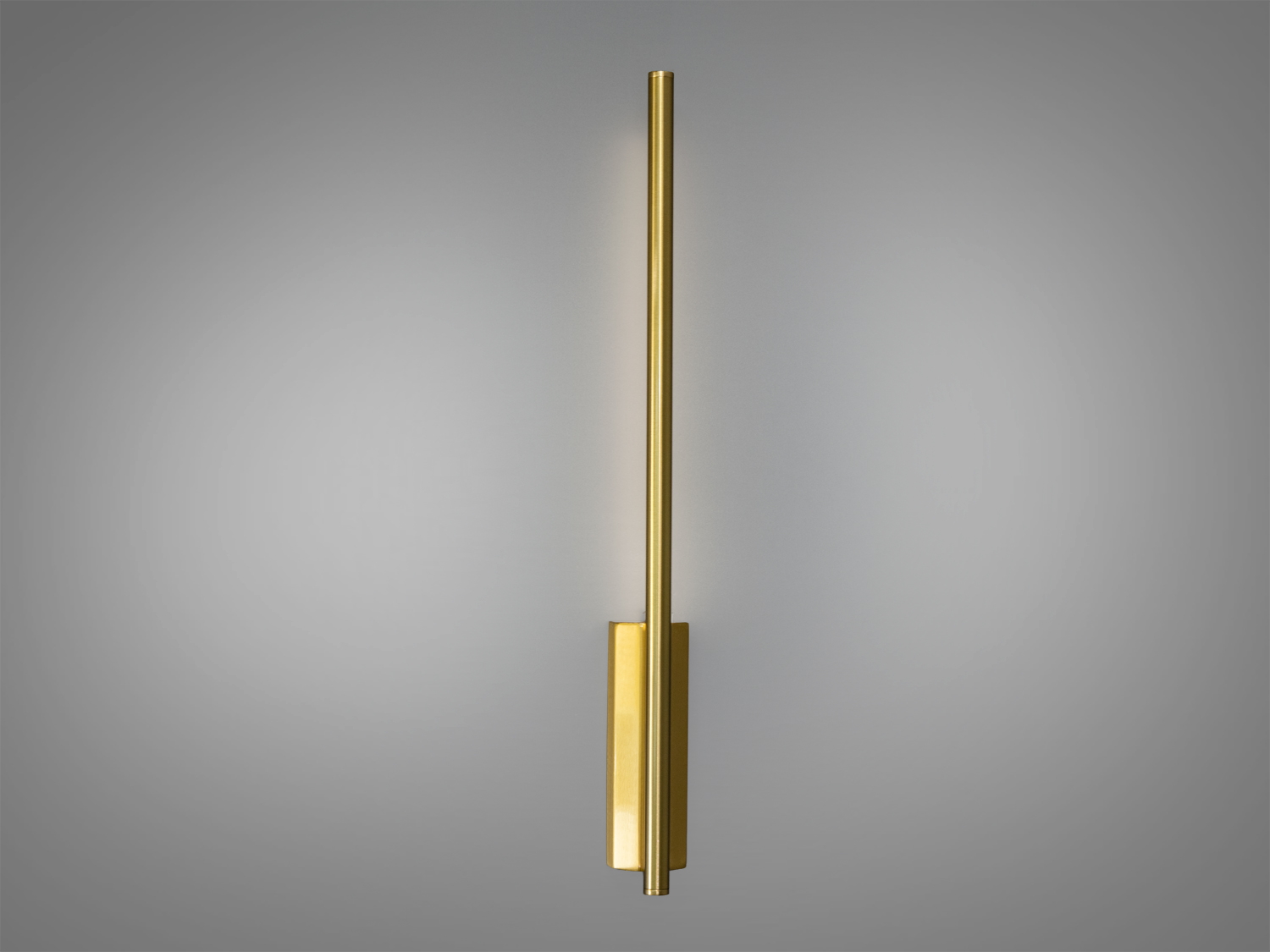 Світлодіодне бра Diasha Line, золото: 7 Вт, 385 лм, 4100K, висота 590 мм, металевий корпус, мала відстань від стіни, керування настінним вимикачем. Для акцентного світла у вітальні, спальні, коридорі.