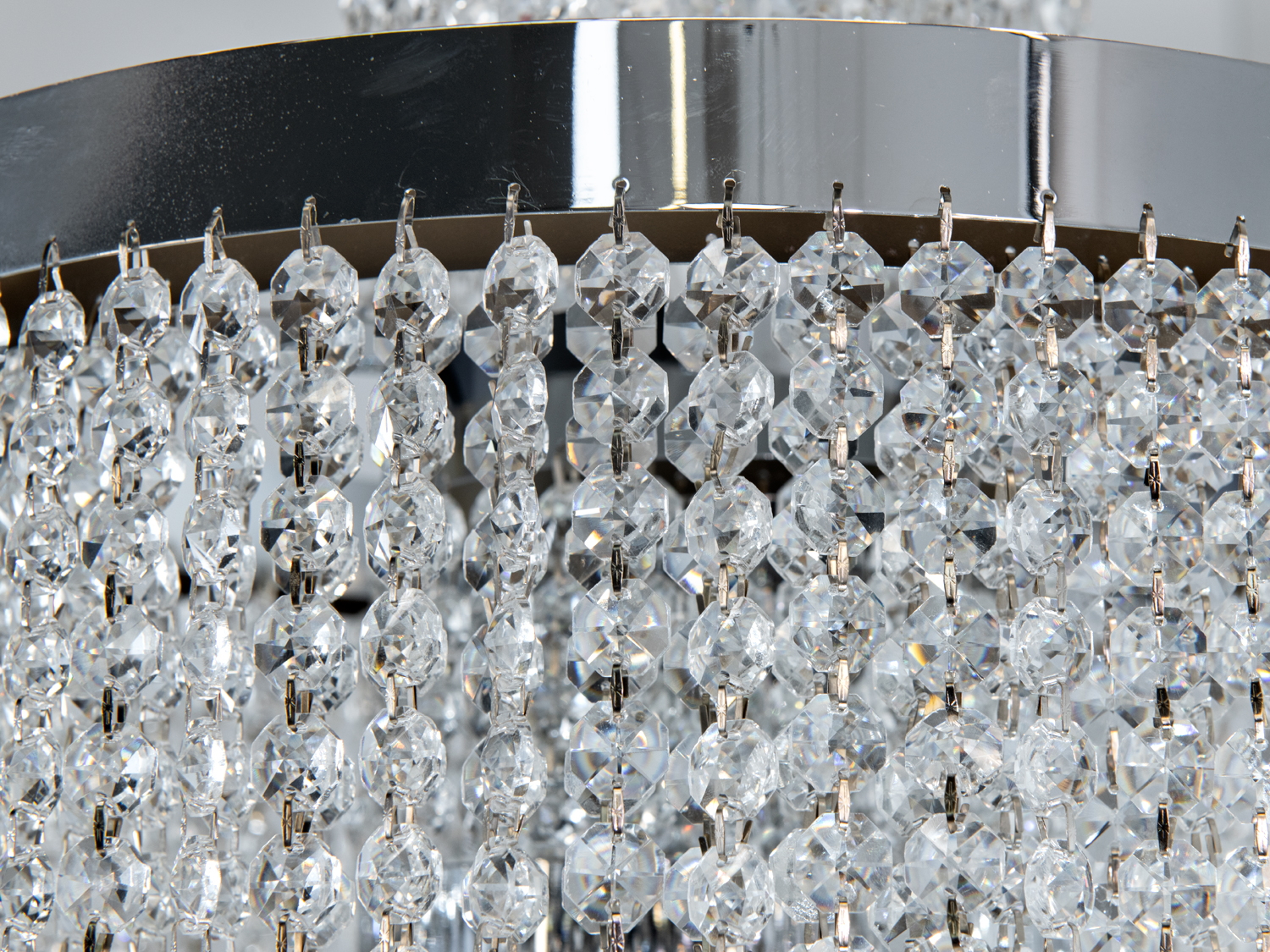 Люстра LED Diasha 376-400CH хром двохрівнева 70 Вт кришталь