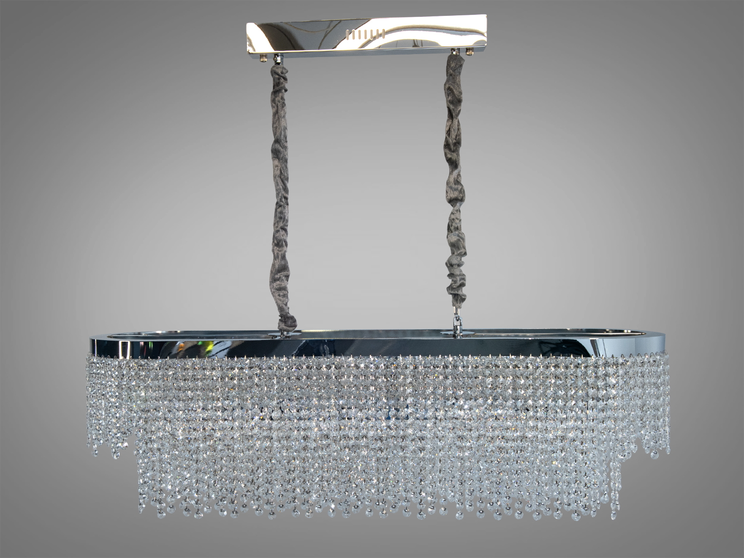 Люстра підвісна кришталева Diasha 376 хром овальна LED 250 Вт