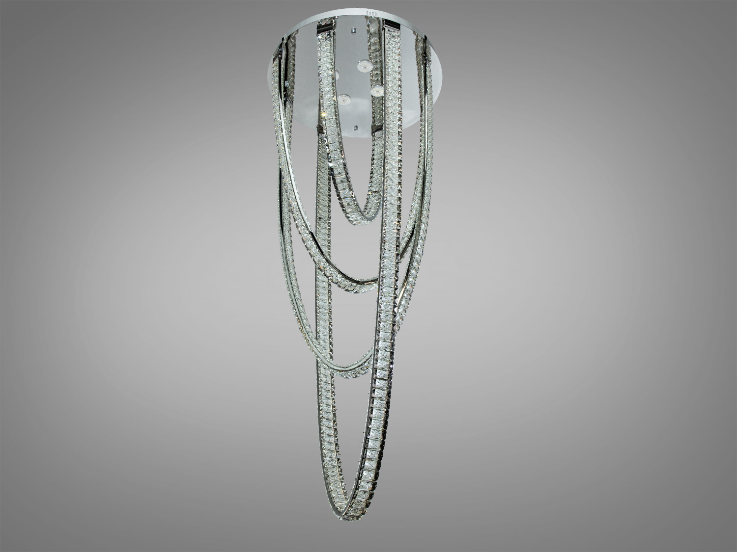 Світлодіодна люстра Кришталевий каскад хром 150 Вт