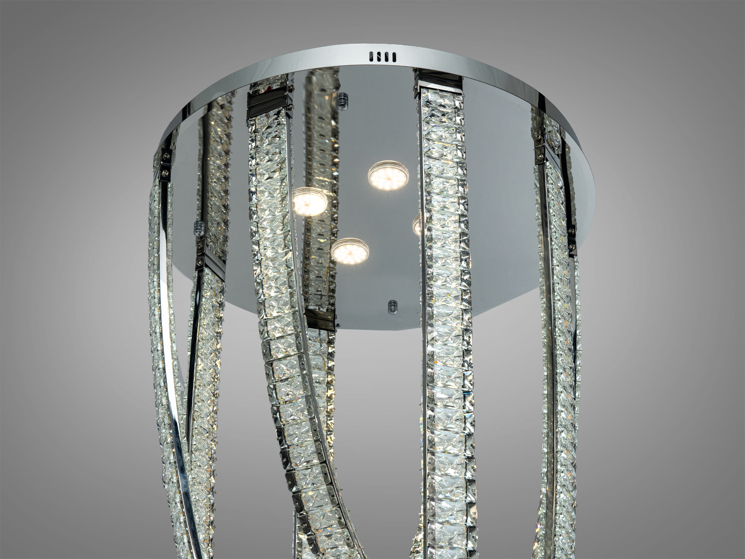 Світлодіодна люстра Кришталевий каскад хром 150 Вт