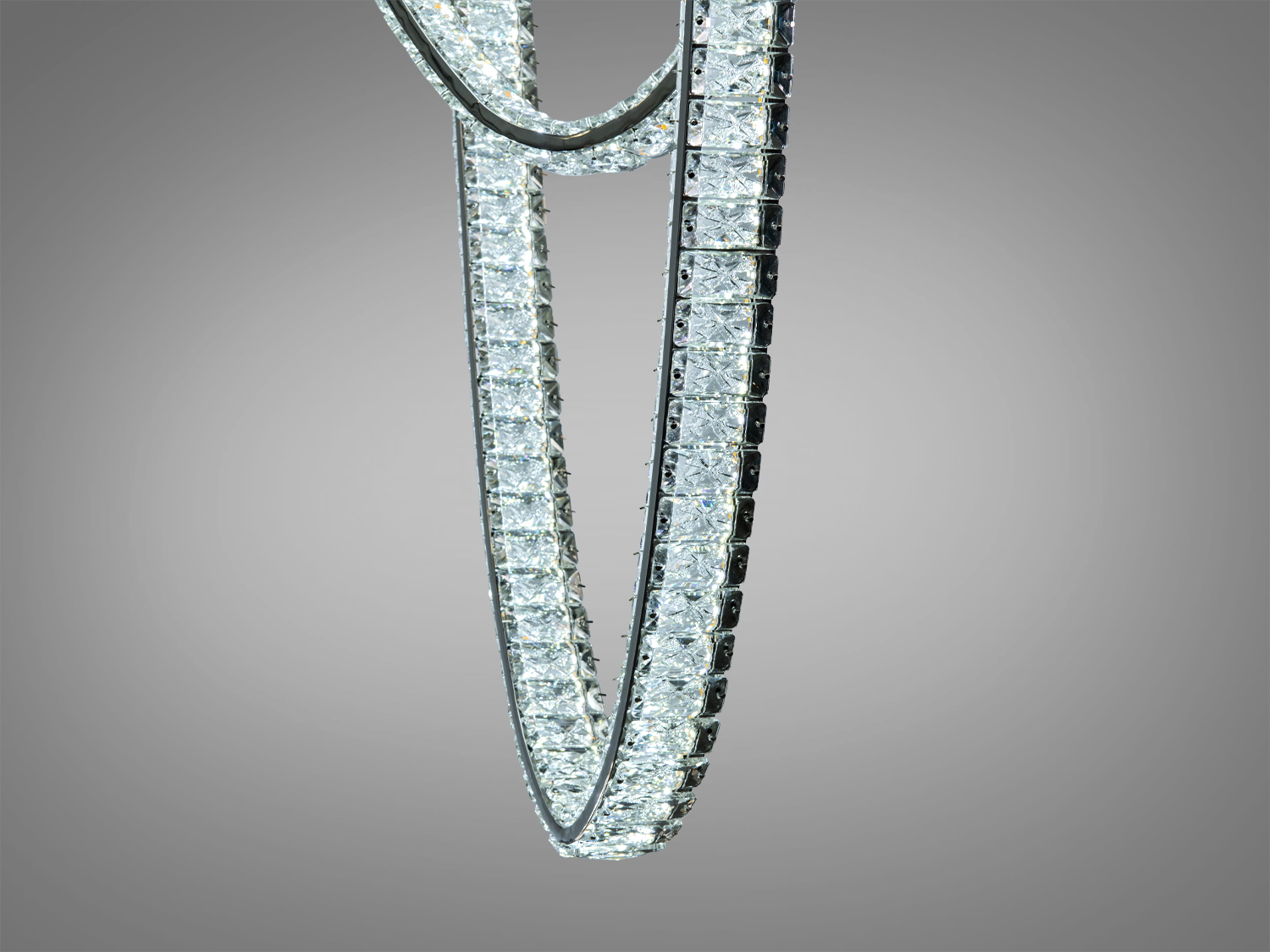 Світлодіодна люстра Кришталевий каскад хром 150 Вт