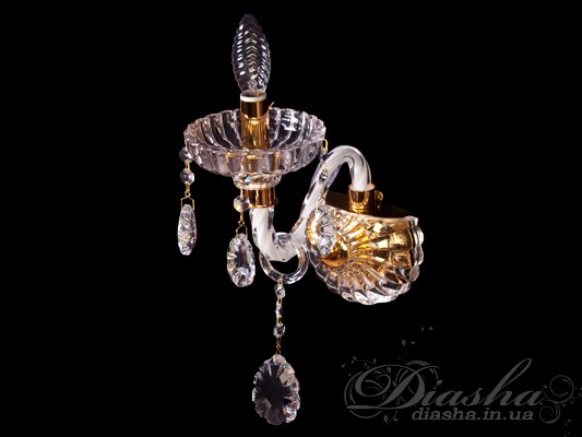 Класичне бра з кришталевими підвісками