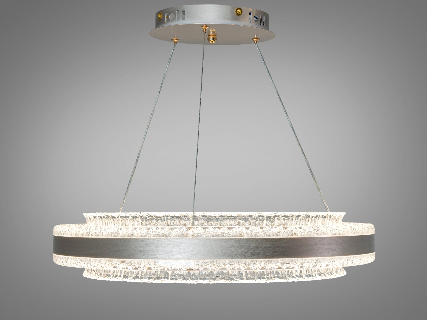 Світильник з акриловими кільцями, що забезпечує рівномірне освітлення, підходить для вітальні.