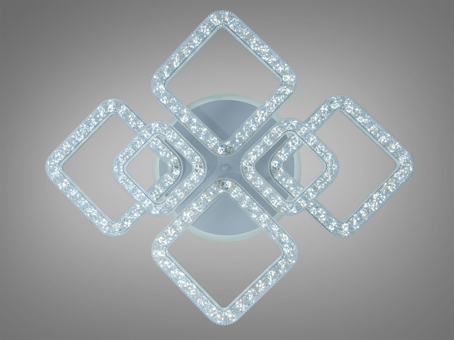 Світлодіодна люстра з дистанційним керуванням, квадратні елементи, стильний дизайн для сучасного інтер′єру, легкий монтаж.